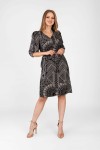 Wzorzysta sukienka z rękawem 3/4 MACARENA 08