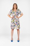 Wzorzysta sukienka z rękawem 3/4 MACARENA 21