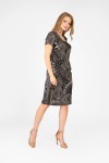 Wzorzysta sukienka z krótkim rękawem FOTINI 08