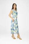 Długa wzorzysta sukienka z szyfonu MARISA 01A