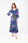 Wzorzysta sukienka z satyny wiskozowej ALKINA 31C