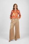 Kamelowe spodnie z szeroką nogawką ELINA 90