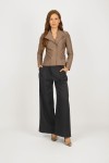 Czarne spodnie z szeroką nogawką ELINA 3
