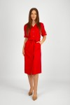 Czerwona sukienka koszulowa z rękawem 3/4 AUGUSTA 20
