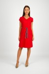Czerwona sukienka wiązana w talii CAMERON 20