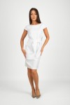 Biała sukienka z któtkim rękawem JOLANTA 01