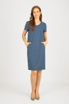 Jednokolorowa sukienka z lnem AMADEA 25