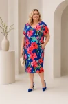 Taliowana sukienka w kwiaty IDALIA 035