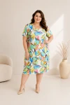 Taliowana sukienka w kwiaty IDALIA 032