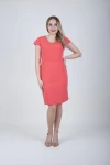 Koralowa sukienka zwężana dołem FELICITA 29