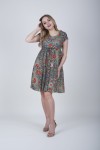 Wzorzysta sukienka z falbanami KEYLA 20