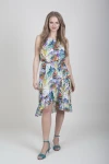Wiskozowa sukienka wiązana w talii MARIBEL 01A
